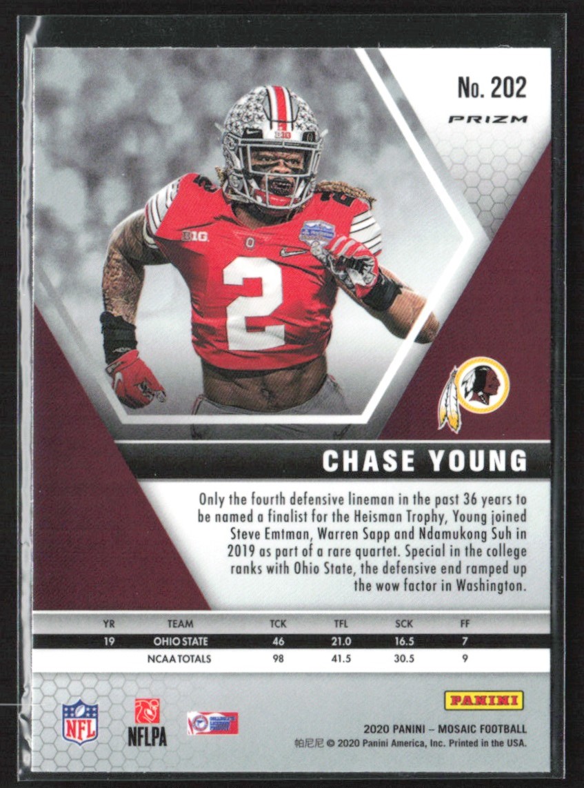 Chase Young 2020 Panini Mosaic Rookie Variations RC #202