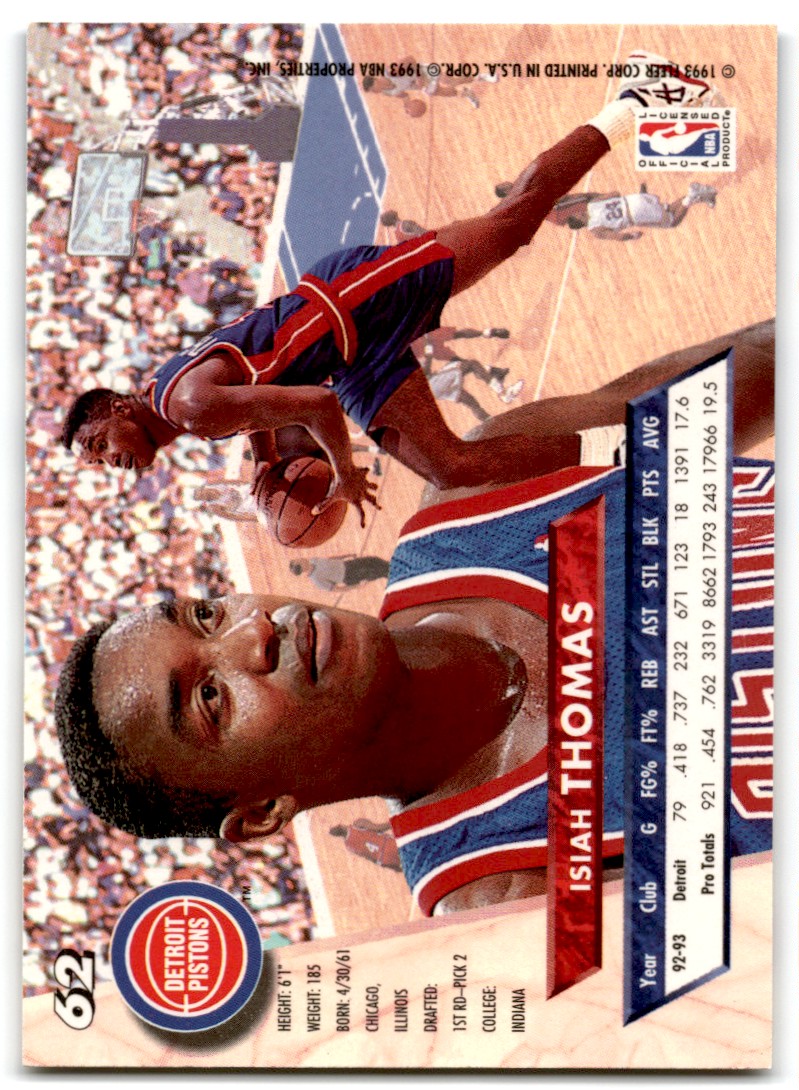 1993-94 Fleer Ultra Isiah Thomas Detroit Pistons #62 | eBay