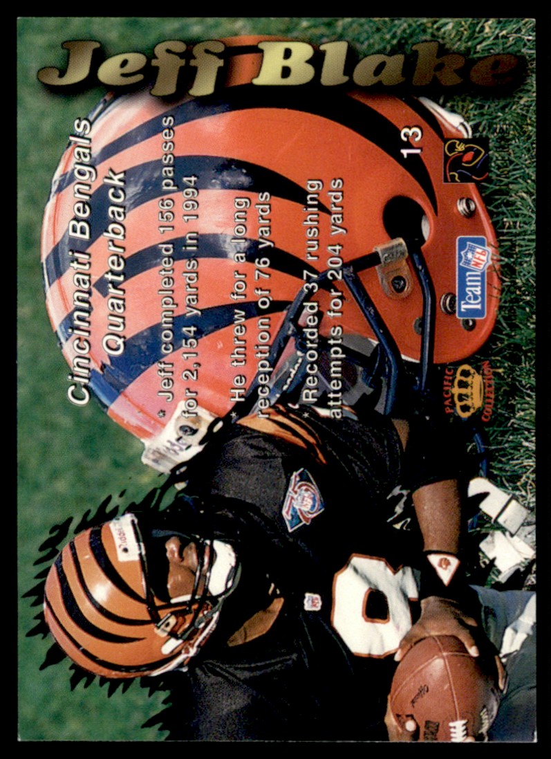 1995 Pacific Prisms Jeff Blake #13 card back image