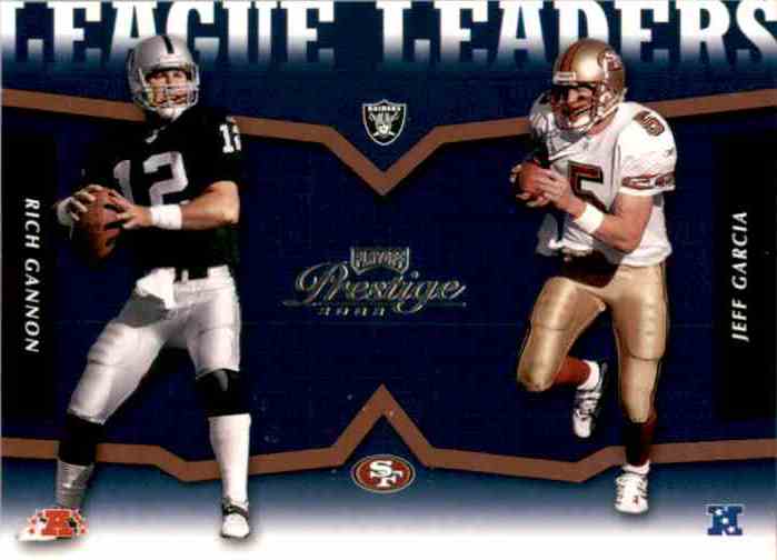 2003 Playoff Prestige League Leader Tandems Jeff Garcia/Rich Gannon #LLT-1 card front image