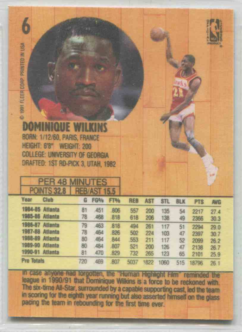 1991-92 Hoops Dominique Wilkins #7 on Kronozio