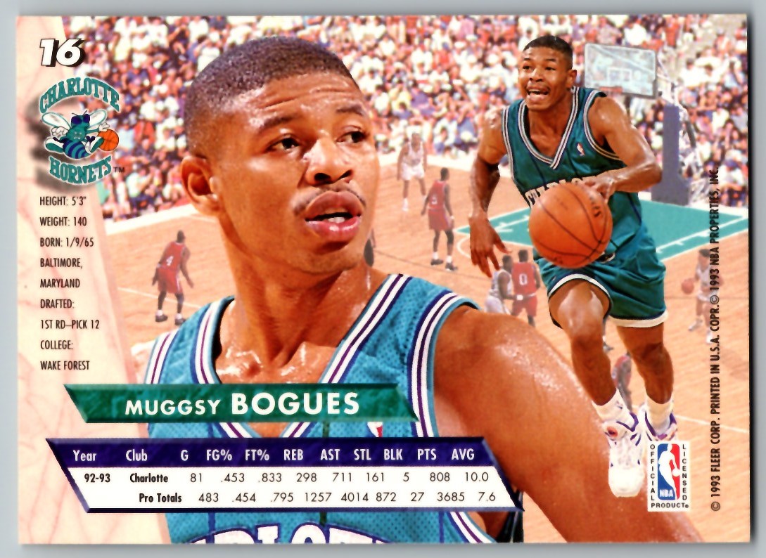 1993-94 ULTRA MUGGSY BOGUES CHARLOTTE HORNETS #16 | eBay