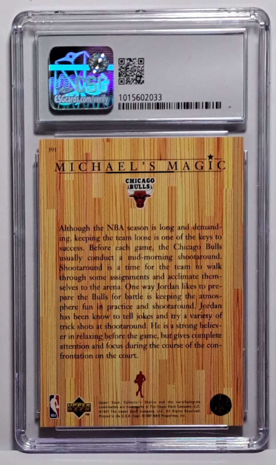 1997-98 Upper Deck Collectors Choice Michael Jordan #391 card back image