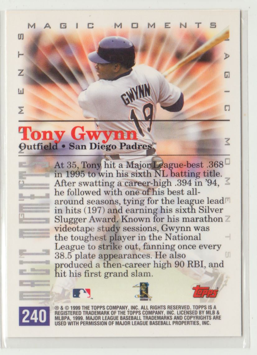 2000 Topps Magic Moments Tony Gwynn #240C on Kronozio