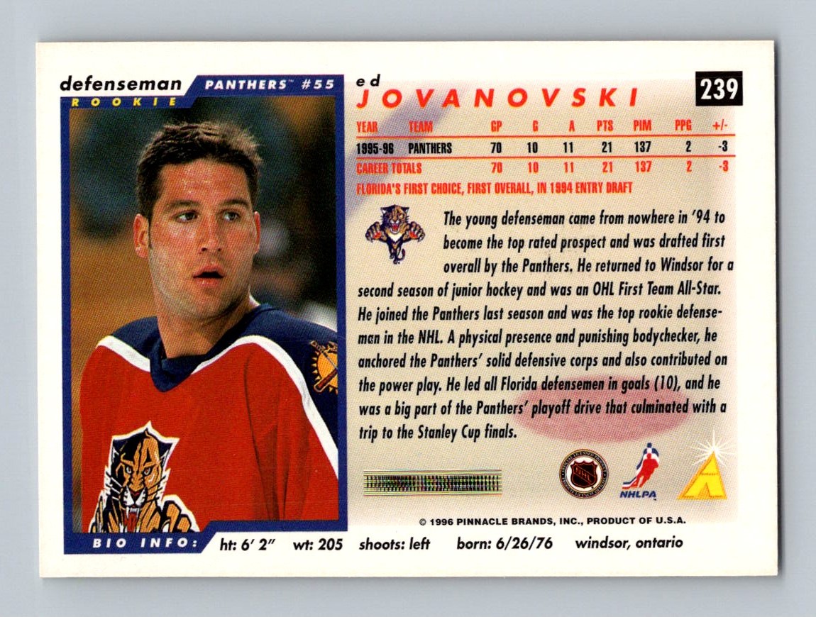 1996-97 Score Ed Jovanovski Florida Panthers #239 | eBay