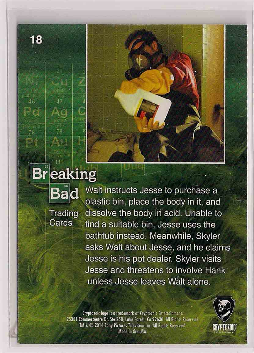 2014 Cryptozoic Breaking Bad Seaons 1-5 Base Chemical Disincorporation #18 card back image