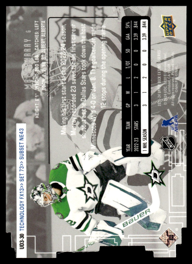 2023-24 Upper Deck 1998-99 UD3 Matt Murray #UD3-30 card back image