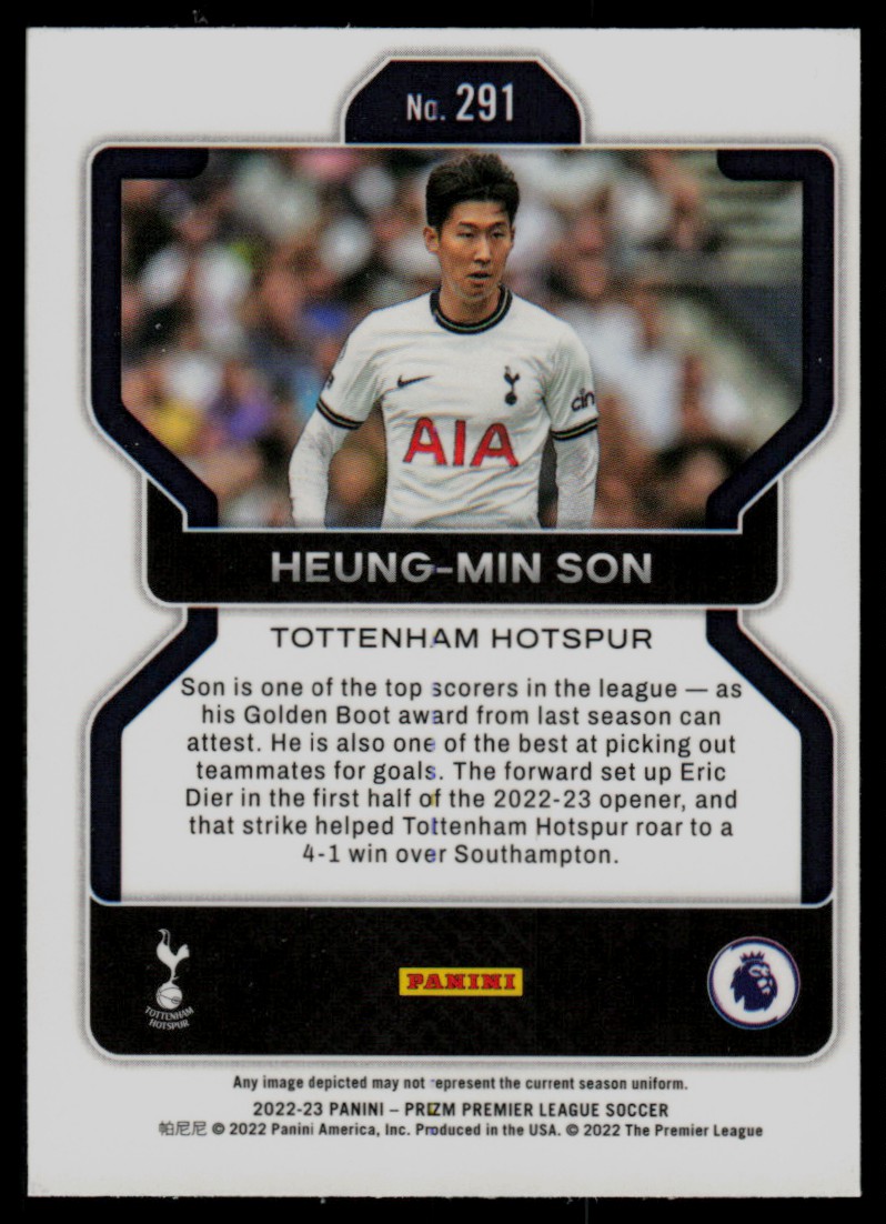 2022 Panini Prizm Premier League Heung-Min Son #291 card back image