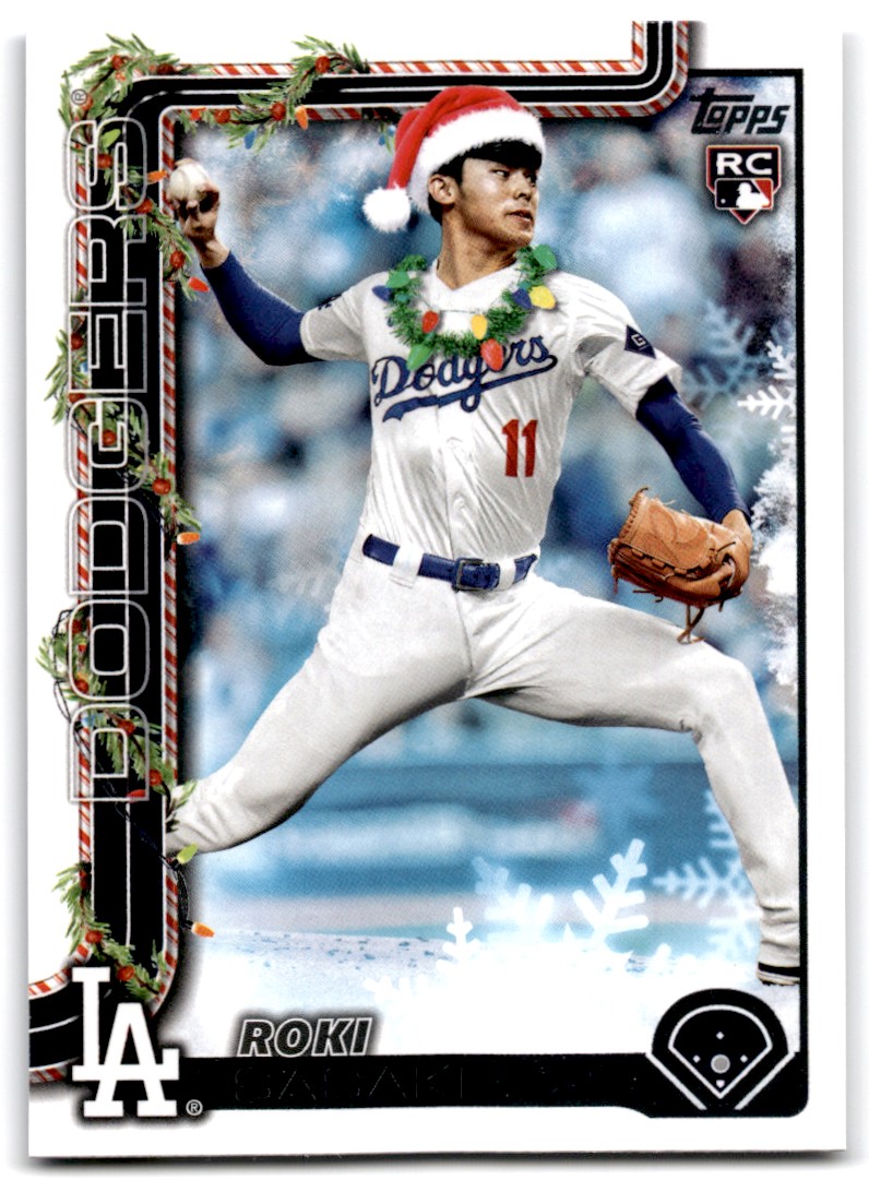 2025 Topps Holiday Short Print Roki Sasaki RC Los Angeles Dodgers