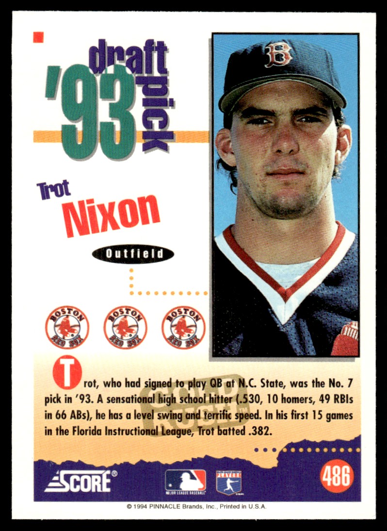 1994 Score Gold Rush Trot Nixon Rookie #486 MINT | eBay