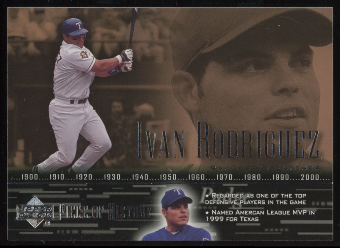 2002 Upper Deck Piece of History Ivan Rodriguez Texas Rangers #22