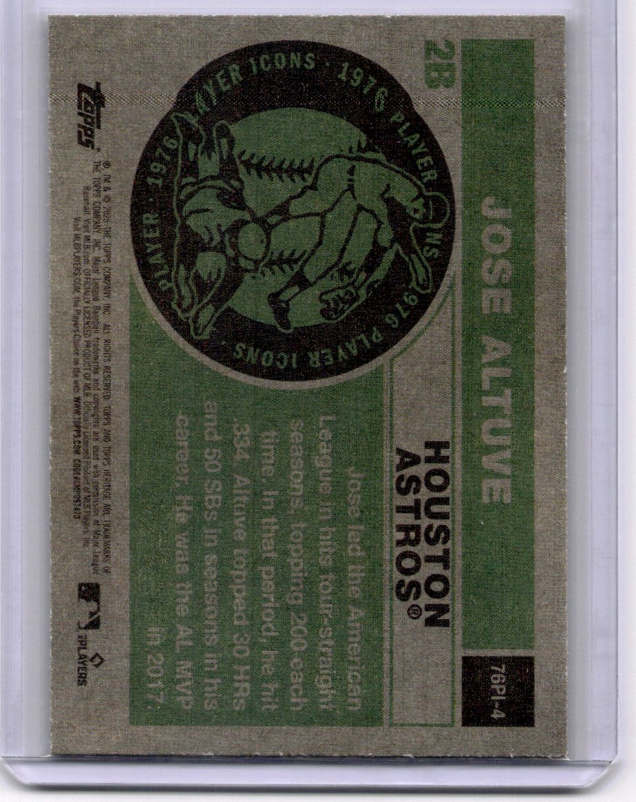 2025 Topps Heritage Player Icons Jose Altuve #76PI-4 card back image