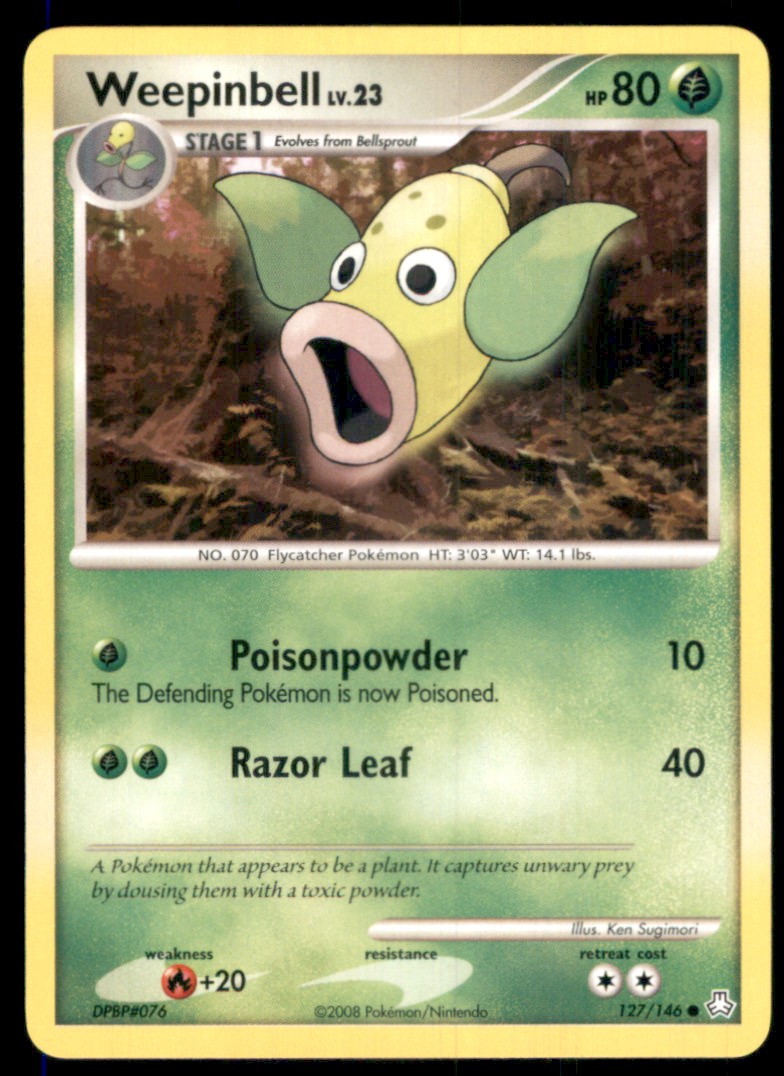 2008 Diamond &amp; Pearl - Legends Awakened Pokemon Card Weepinbell #127 on  Kronozio