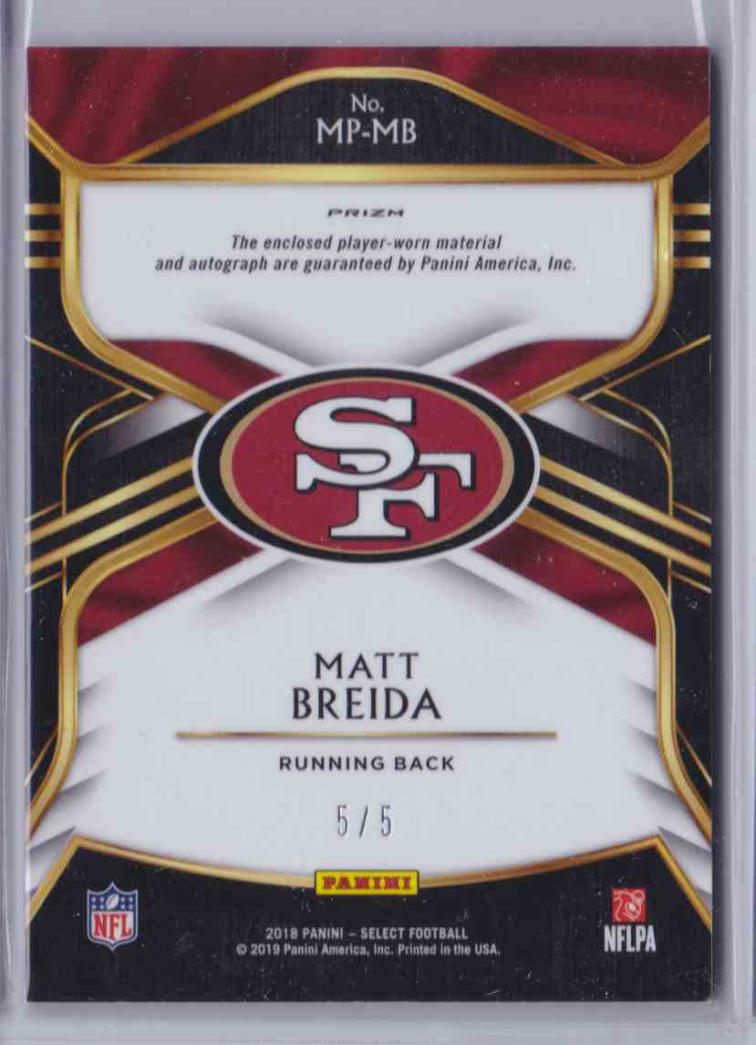 2018 Select Signature Memorabilia Green Matt Breida on Kronozio