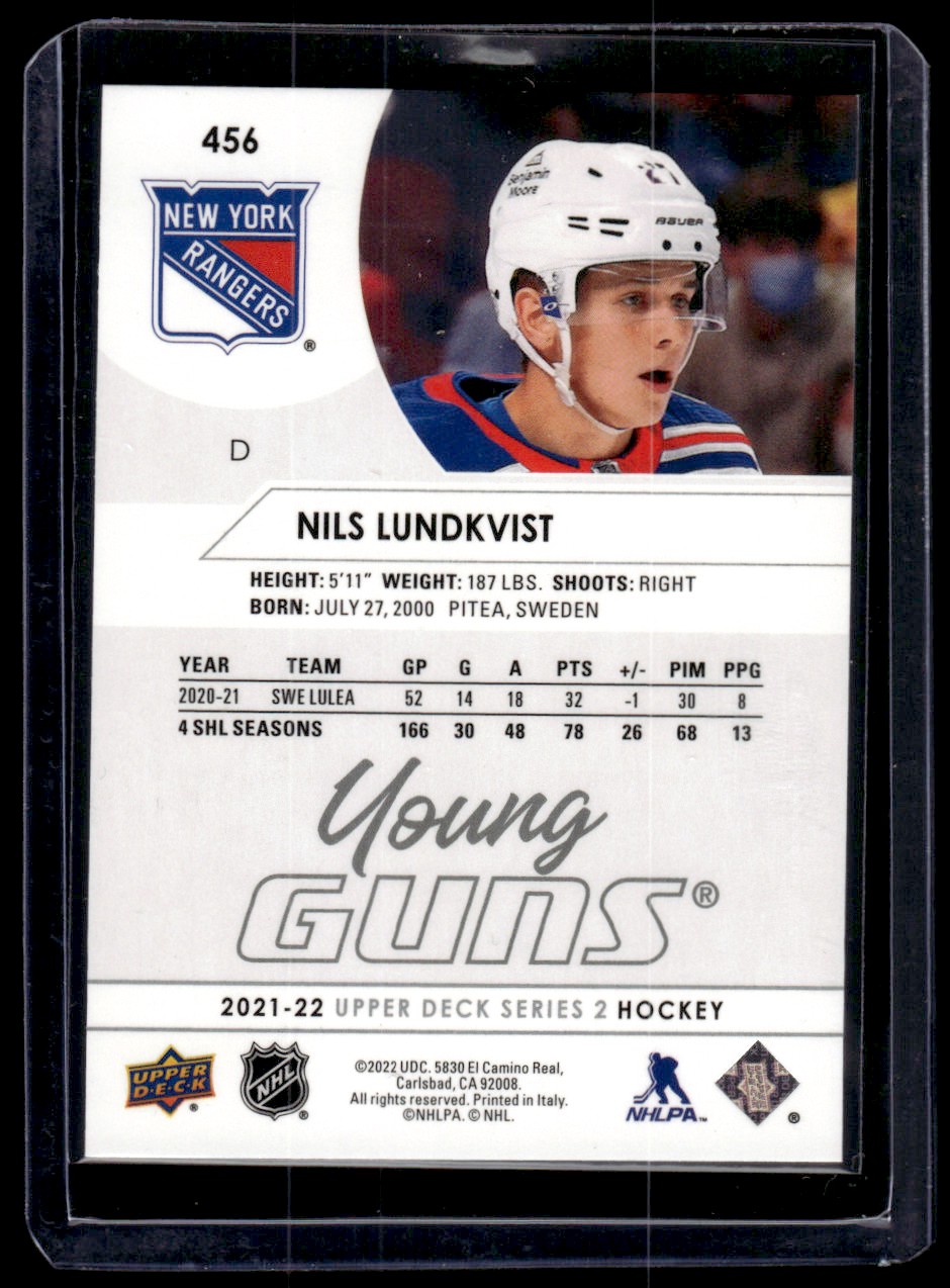 202122 Upper Deck Series 2 Young Guns Nils Lundkvist 456 on Kronozio 202122 Upper Deck Series 2 Young Guns Nils Lundkvist 456 on Kronozio