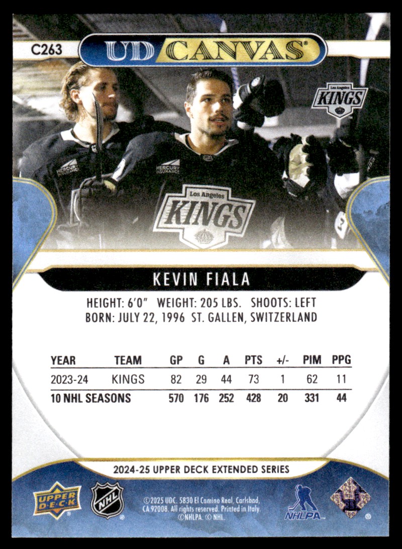 2024-25 Upper Deck UD Canvas Kevin Fiala #C263 card back image