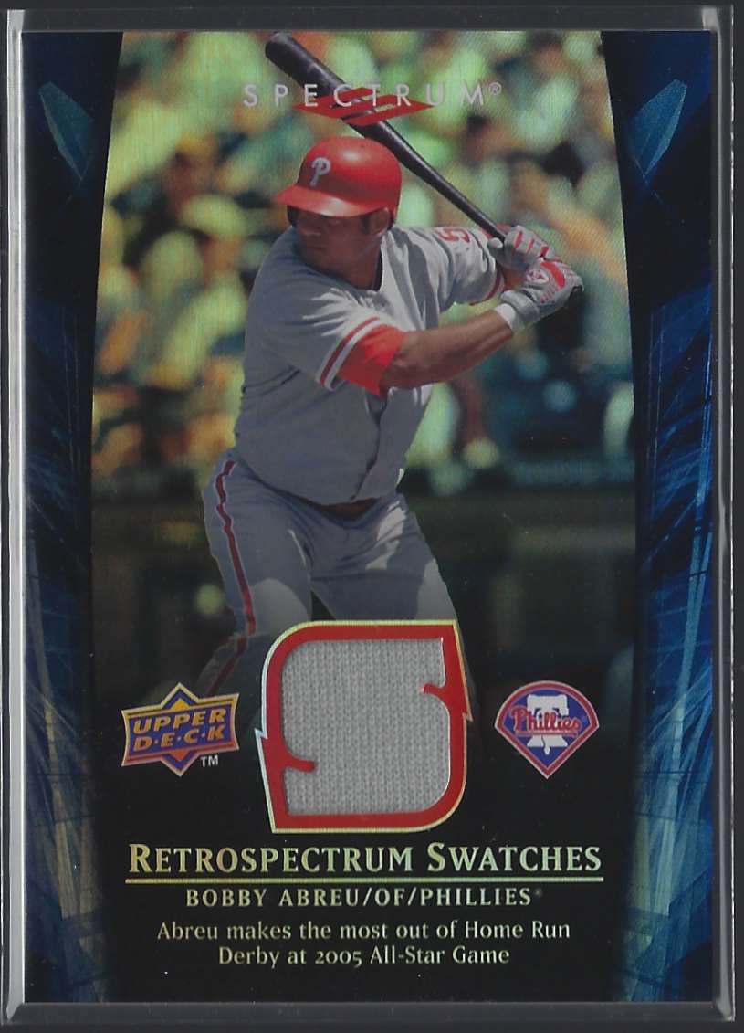 2008 Upper Deck Spectrum Retrospectrum Swatches Baseball Card Bobby Abreu #RSBA1 card front image