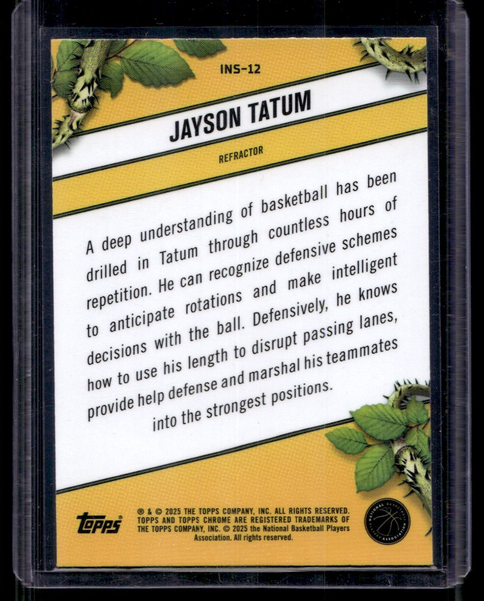 2025-26 Topps Chrome Basic Instinct Refractor Jason Tatum #INS-12 card back image