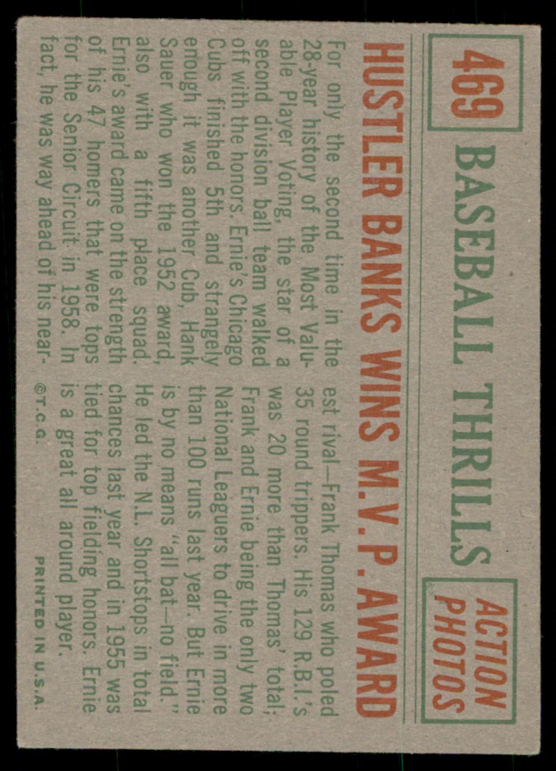 1959 Topps Ernie Banks #469 card back image