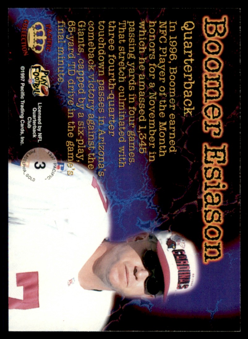1997 Pacific Philadelphia Gold Boomer Esiason #3 card back image