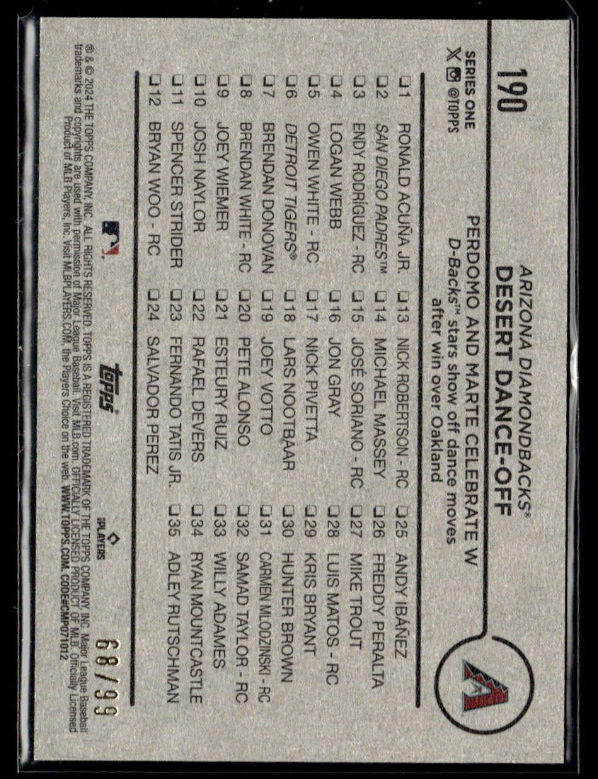 2024 Topps Series 1 Vintage Desert Dance-Off #190 card back image