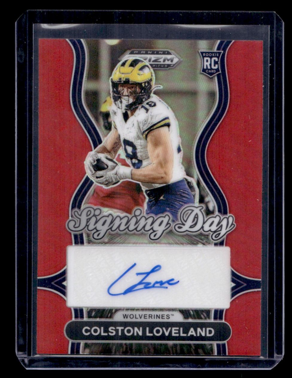 2025 Panini Draft Picks Prizm Red Signing Day Colston Loveland RC