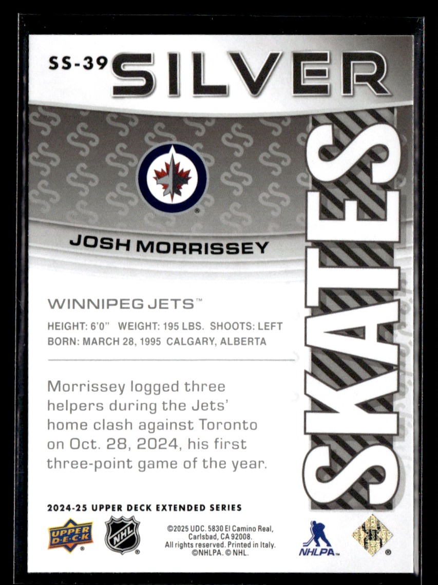 2024-25 Upper Deck Silver Skates Josh Morrissey Winnipeg Jets #SS