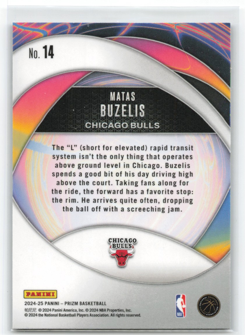 2024-25 Prizm Matas Buzelis #14 card back image