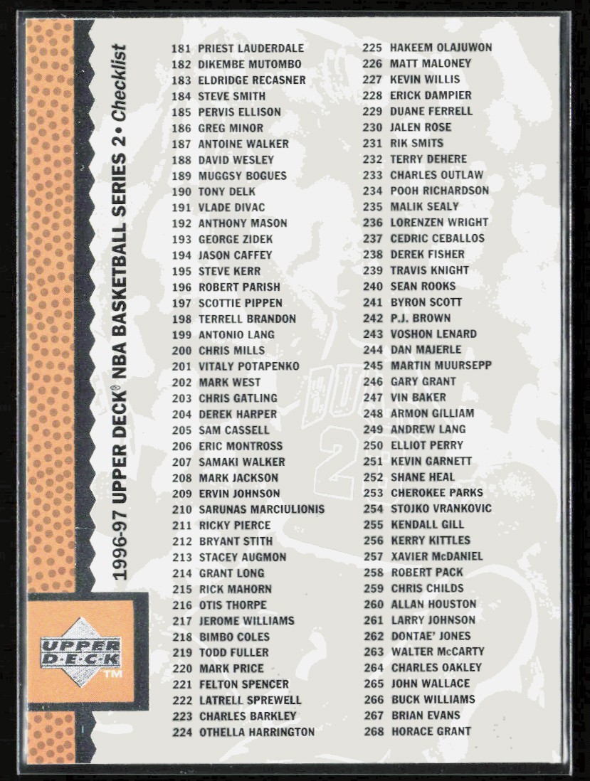 1996-97 Upper Deck Series 2 Checklist Background Jordan #360
