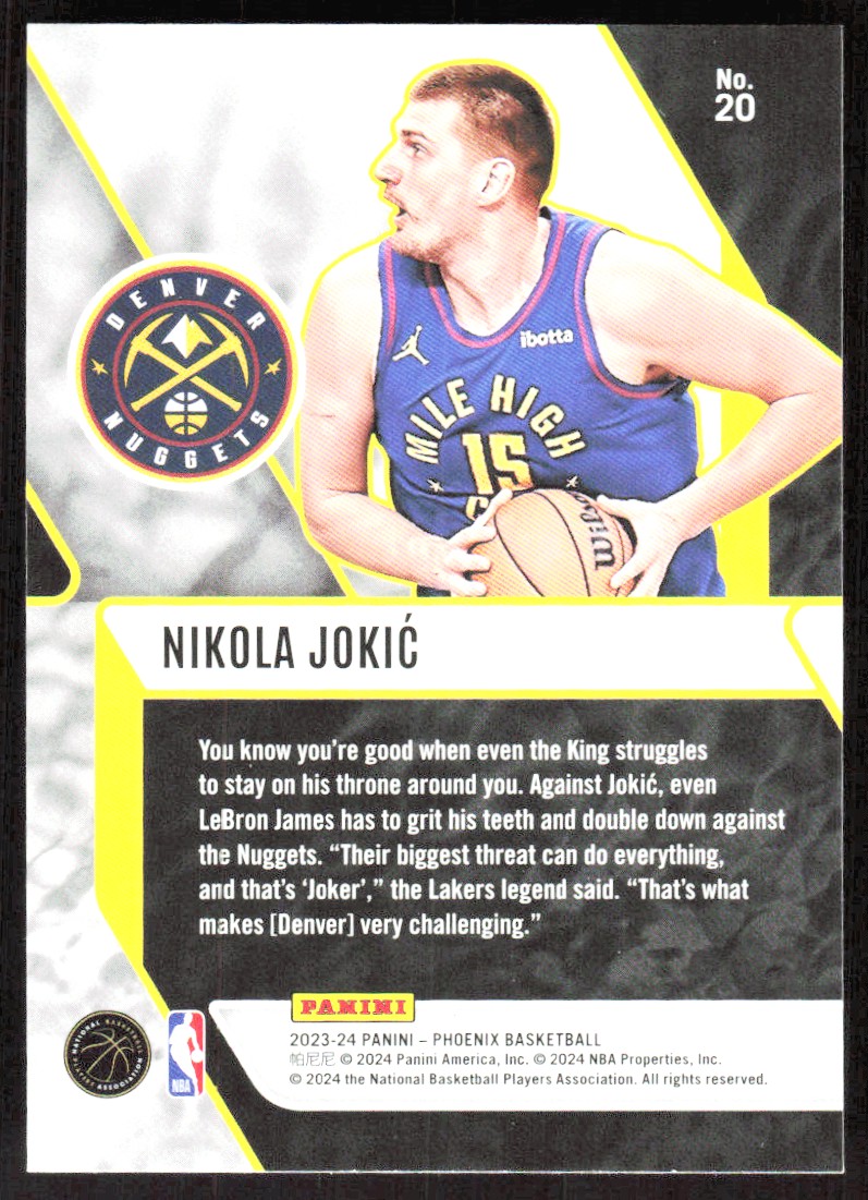 2023-24 6610D PANINI PHOENIX FADE TO BLACK Nikola Jokic Denver