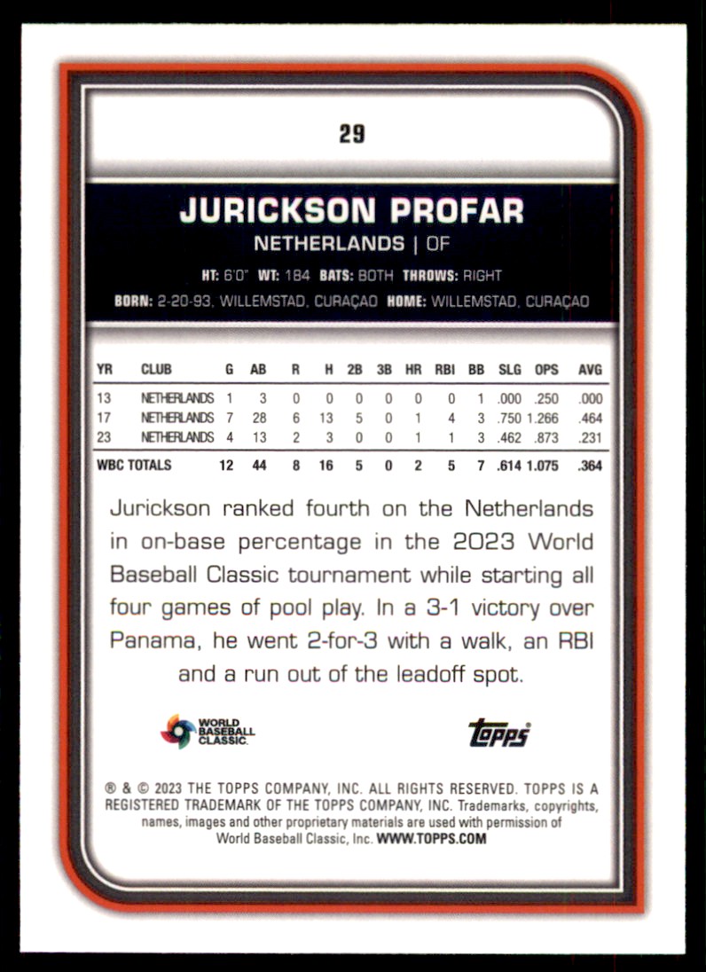2023 Topps World Baseball Classic Jurickson Profar