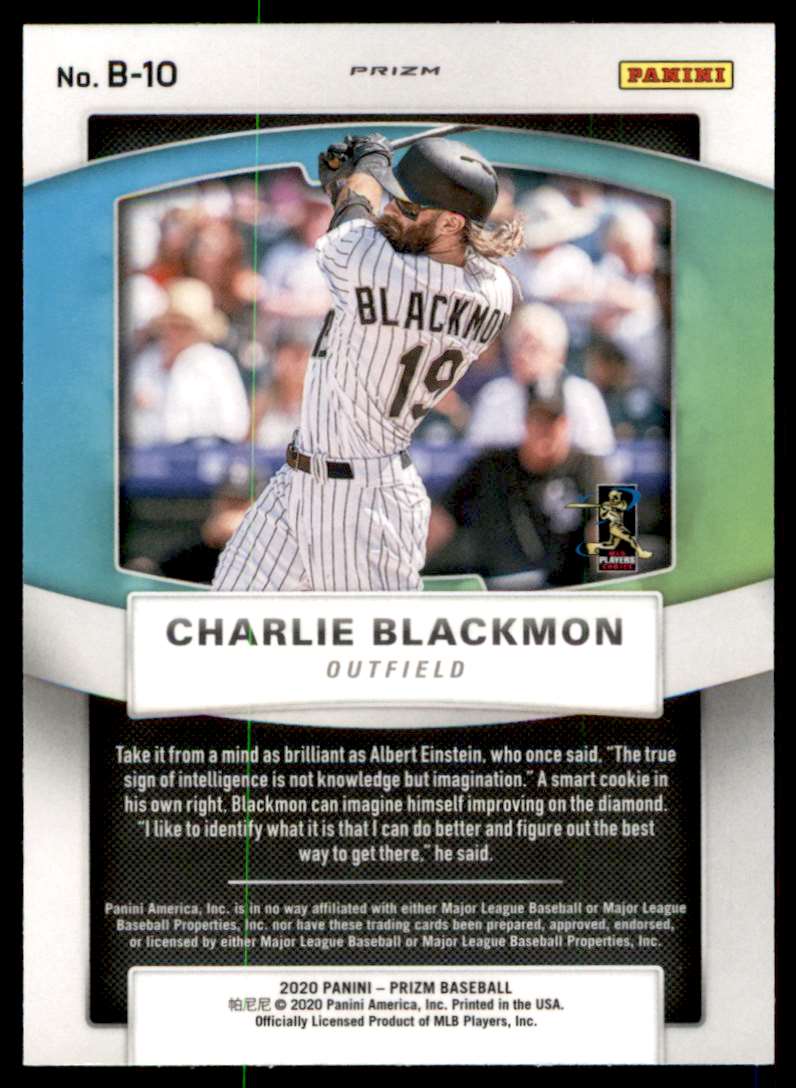 2020 Prizm Teal Wave Brilliance Charlie Blackmon #B-10 On Kronozio