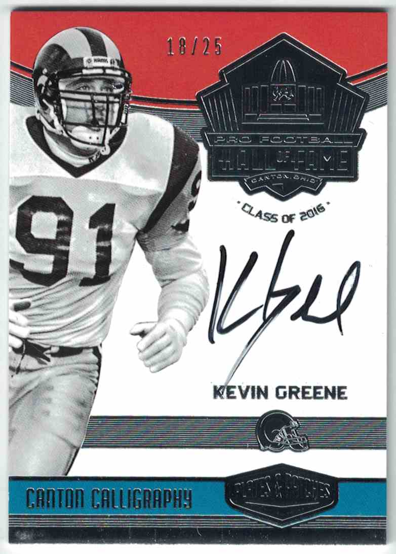 2016 Plates Patches Canton Calligraphy Kevin Greene Los Angeles Rams On Kronozio