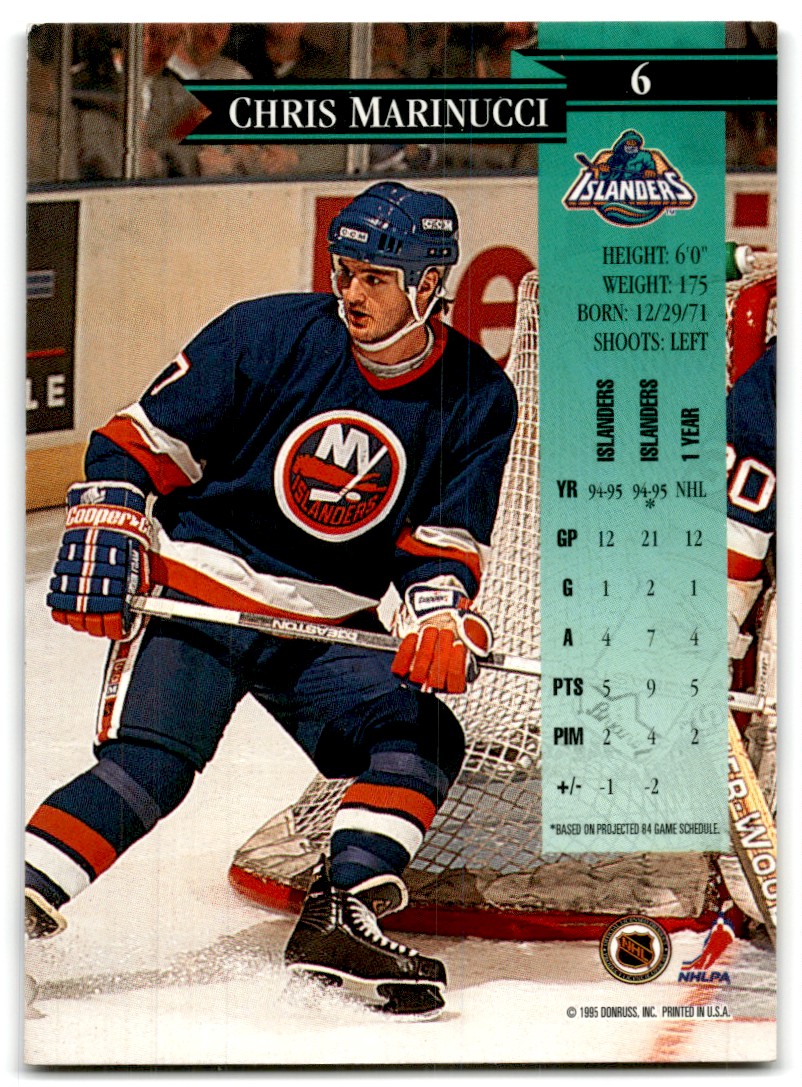1995-96 Donruss Chris Marinucci #6 card back image
