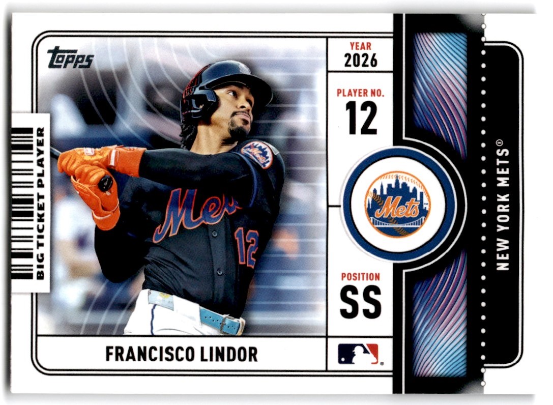 2026 Topps Series 1 Big Ticket Players Francisco Lindor New York