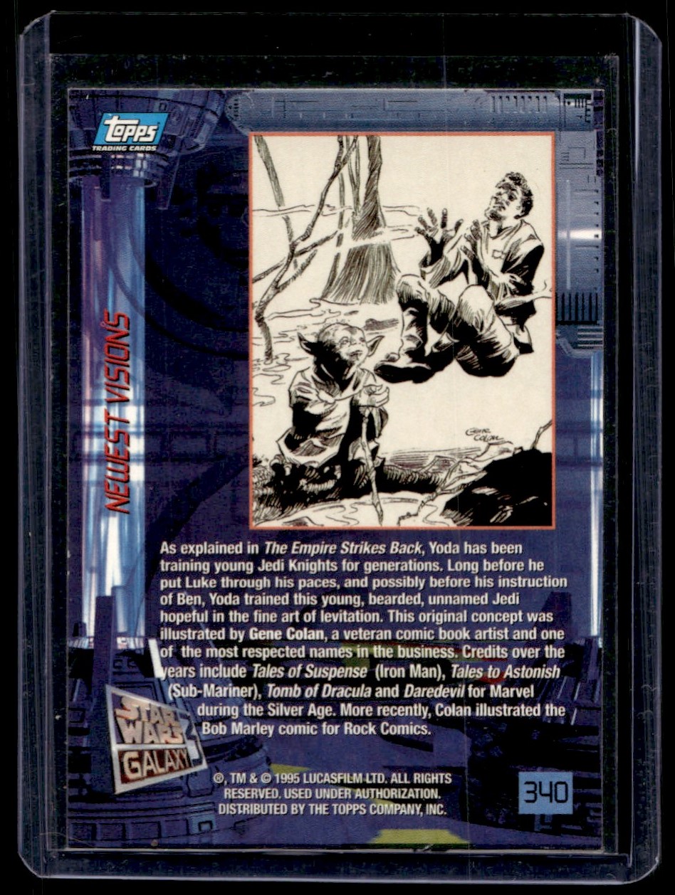 1995 Star Wars Galaxy 3 - 1st Day Production Yoda Jedi Knights #340 card back image