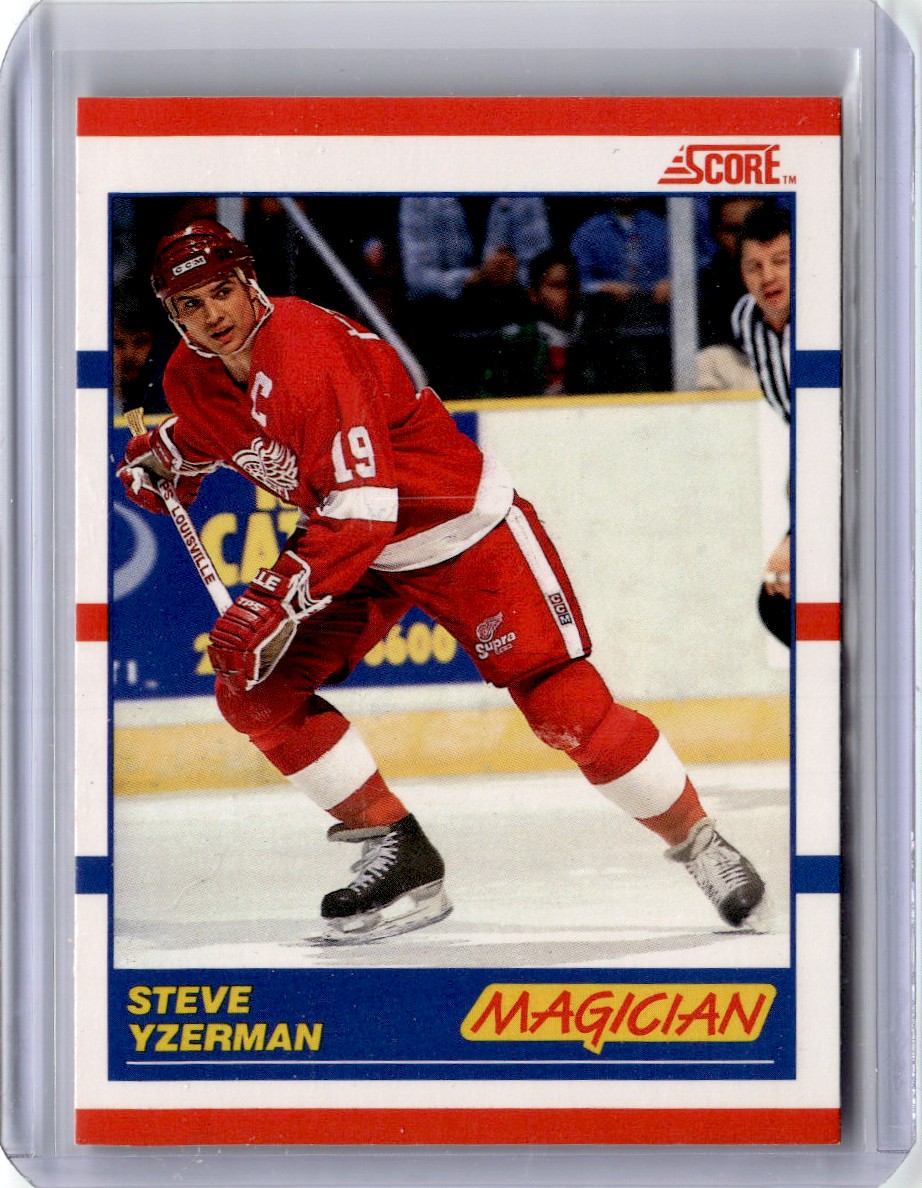 1990-91 Score Hockey Card Steve Yzerman D Detroit Red Wings #339
