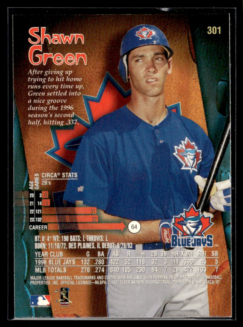 1997 Circa Shawn Green Toronto Blue Jays #301 | eBay