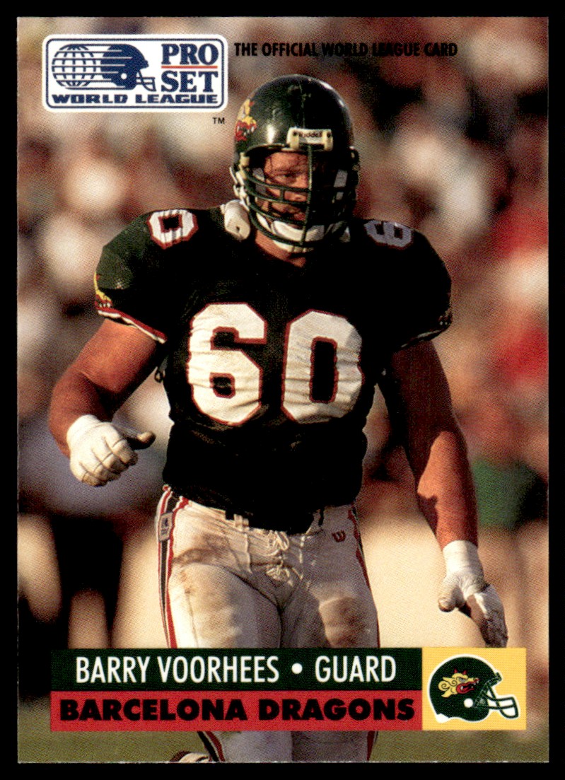 1991 Pro Set World League WLAF BARRY VOORHEES #42 Barcelona