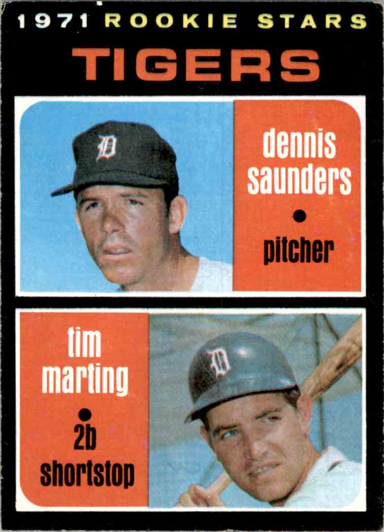 1971 Topps Rookie Stars/Dennis Saunders RC/Tim Marting RC #423