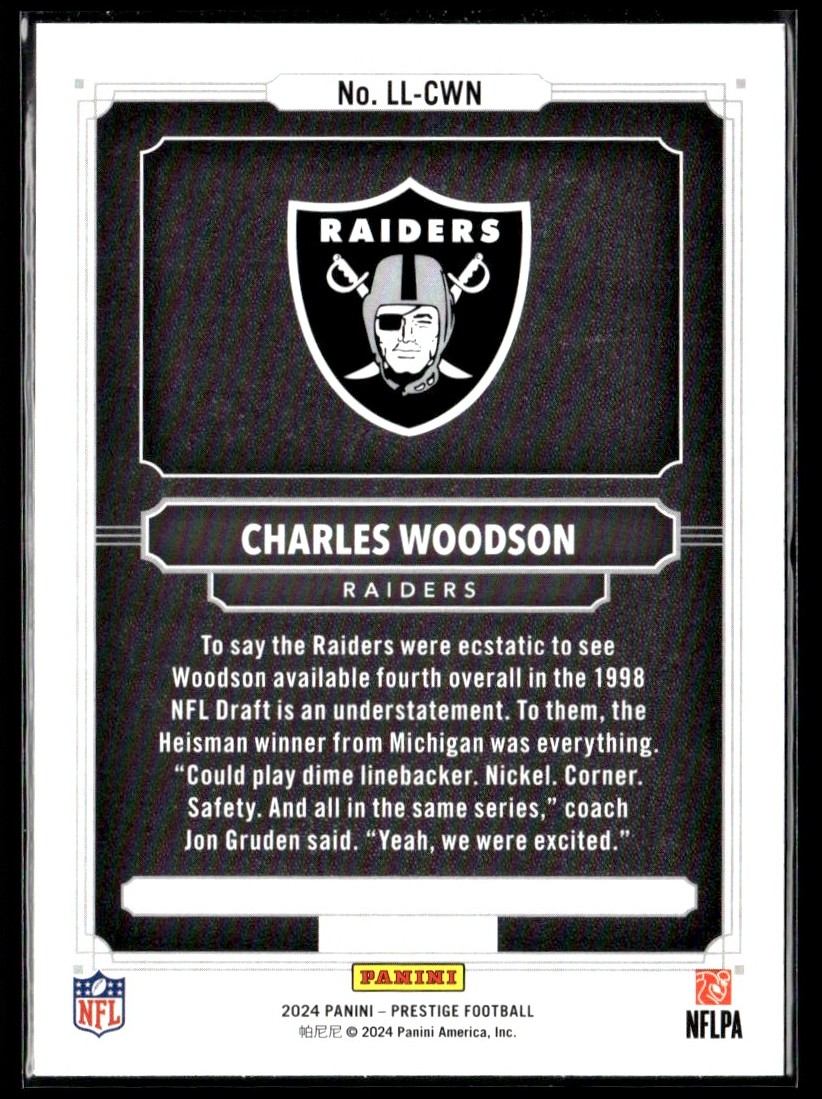 2024 Panini Prestige Living Legends Charles Woodson Oakland