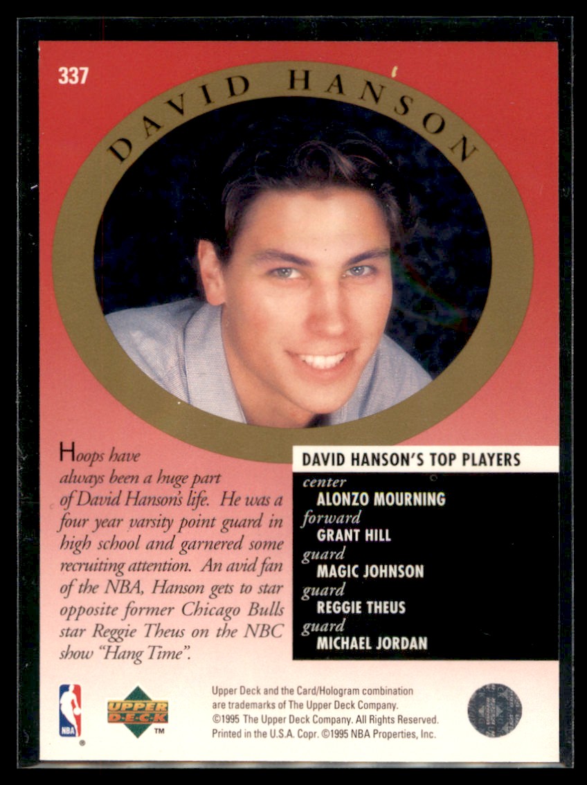 1995-96 Upper Deck Michael Jordan/David Hanson Chicago Bulls #337 - Picture 2 of 2