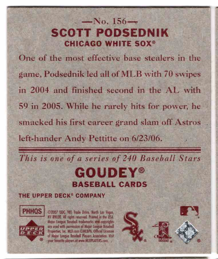 2007 Upper Deck 623 Scott Podsednik (Baseball Cards) at 's Sports  Collectibles Store