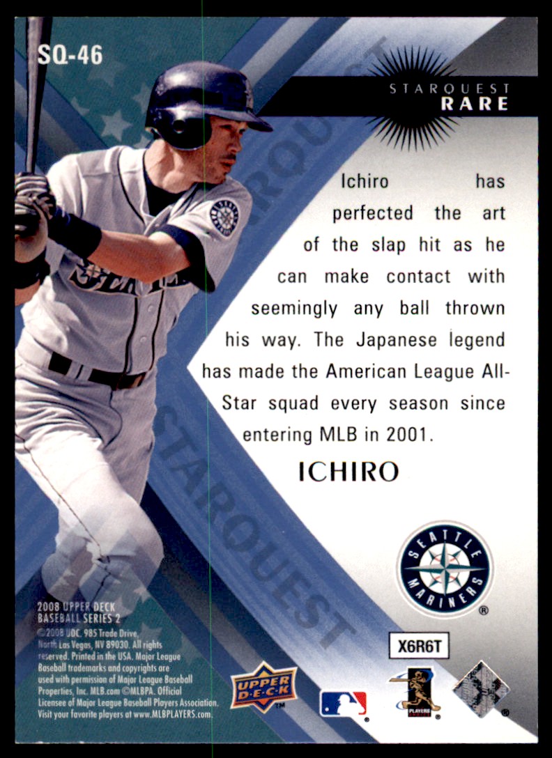 2008 Upper Deck StarQuest Ichiro Suzuki #SQ-46 card back image