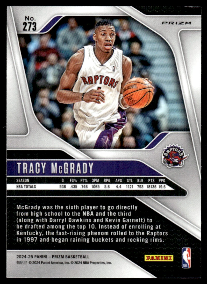 2024-25 Panini Prizm Orange Ice Tracy McGrady #273 card back image