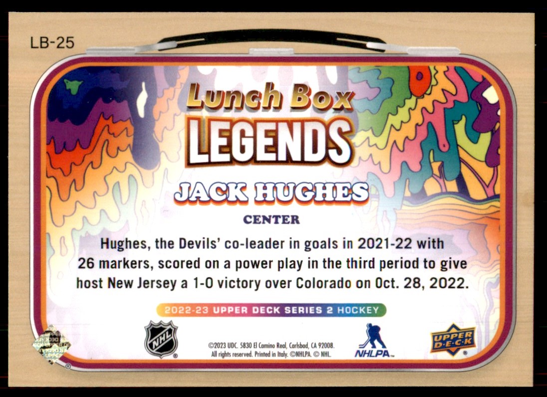 Jack Hughes 2022-23 Upper Deck Lunch Box Legends #LB-25 New Jersey
