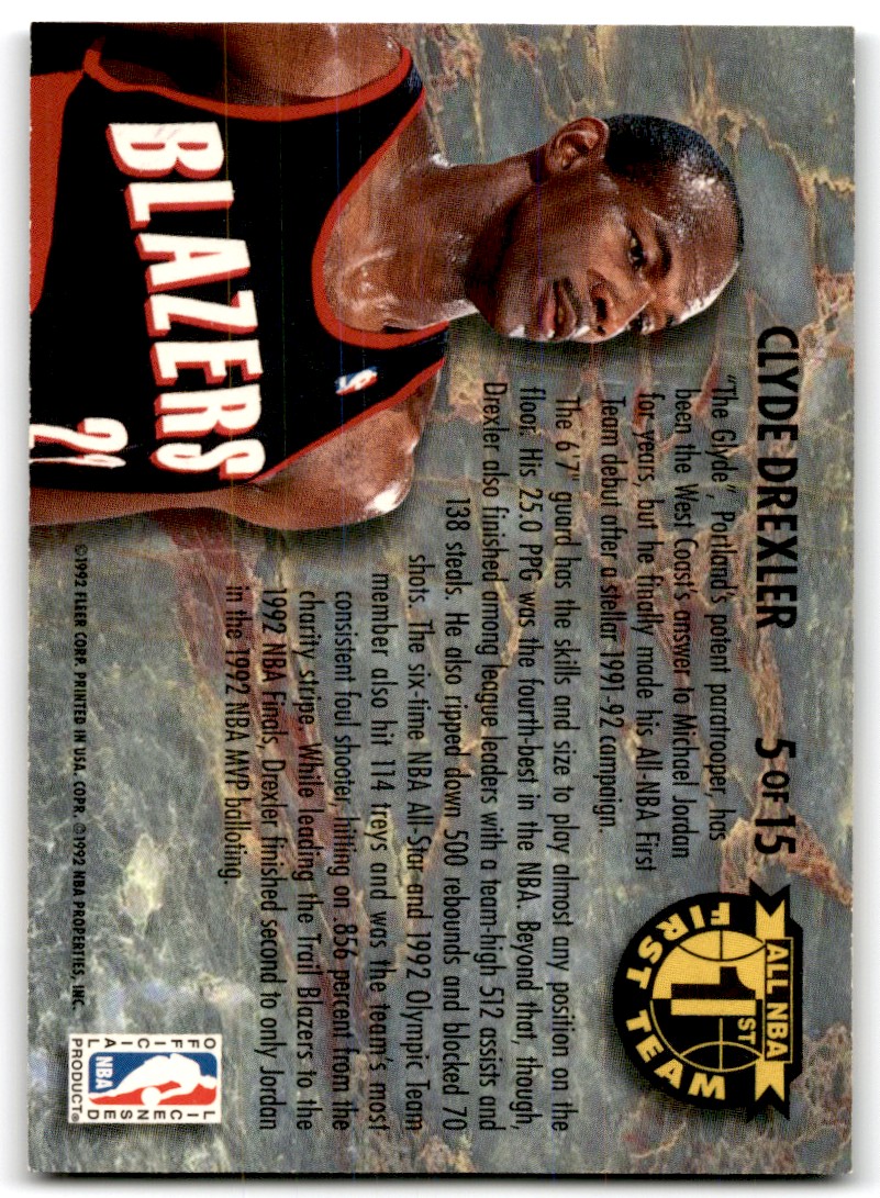 1992-93 ULTRA ALL-NBA 1ST TEAM CLYDE DREXLER PORTLAND TRAIL