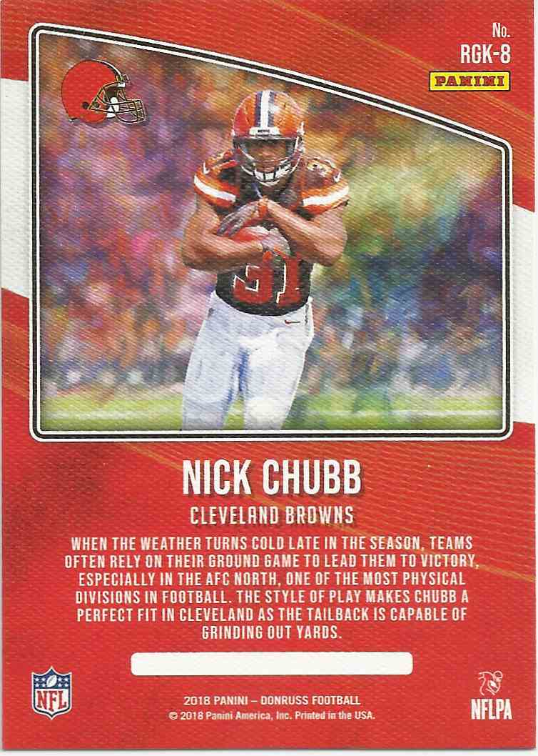 Nick Chubb Cleveland Browns Autographed 2018 Panini Donruss