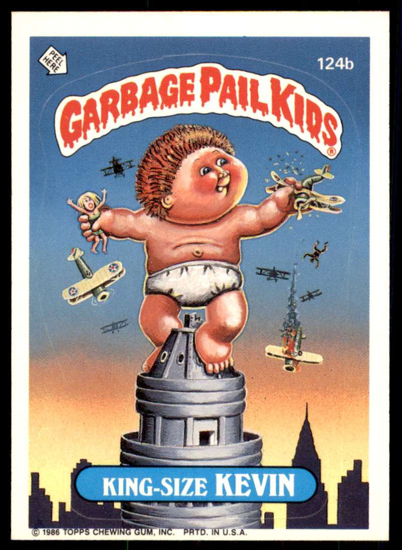 1986 Topps Garbage Pail Kids Series 3 KingSize Kevin 124B on Kronozio