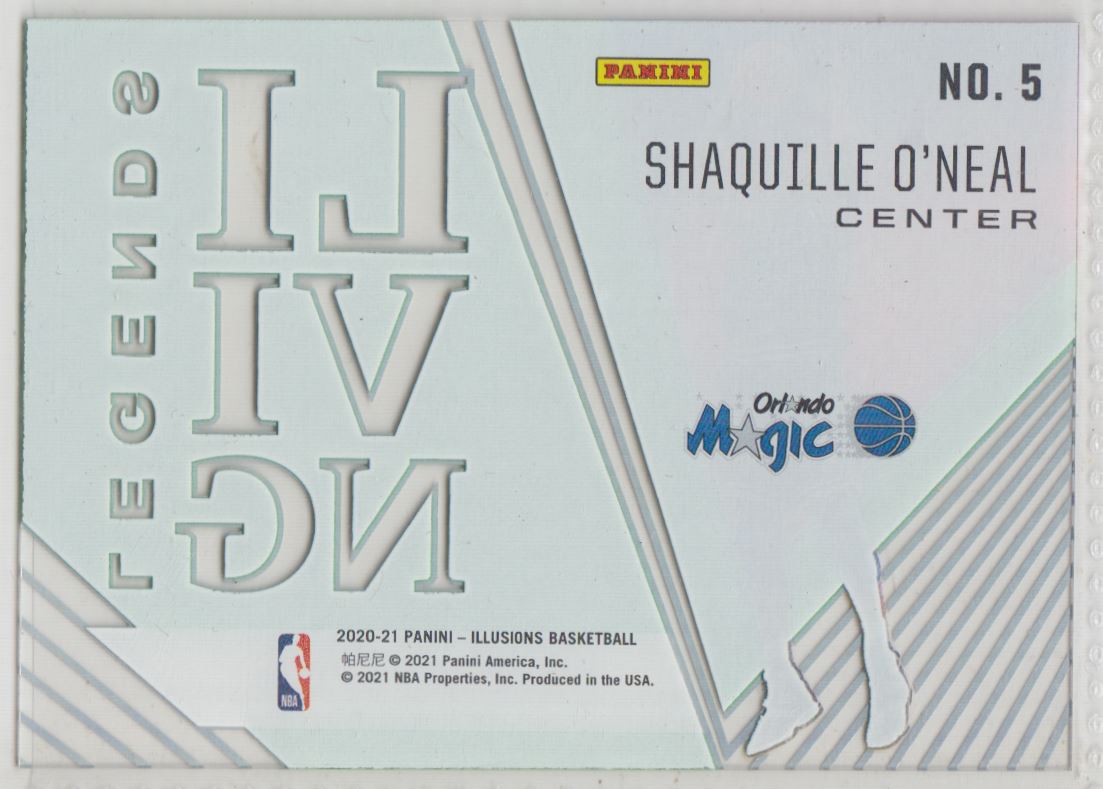 2020-21 Panini Illusions Living Legends Shaquille O'Neal #5 card back image